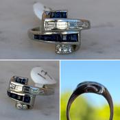 Sapphire and Diamond Calibre Twist Ring image