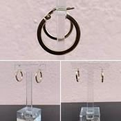 Yellow Gold Square Tube Round Hoop Earrings image