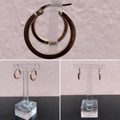 Rose Gold Square Tube Round Hoop Earrings image