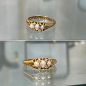 Vintage Triple Pearl Ring image
