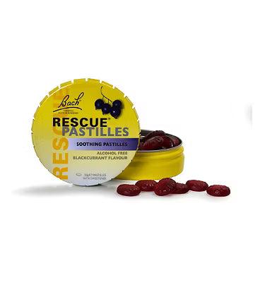 Rescue Remedy Blackcurrant Pastilles, Size 50g, Soothing, Alcohol Free, With Sweetener
