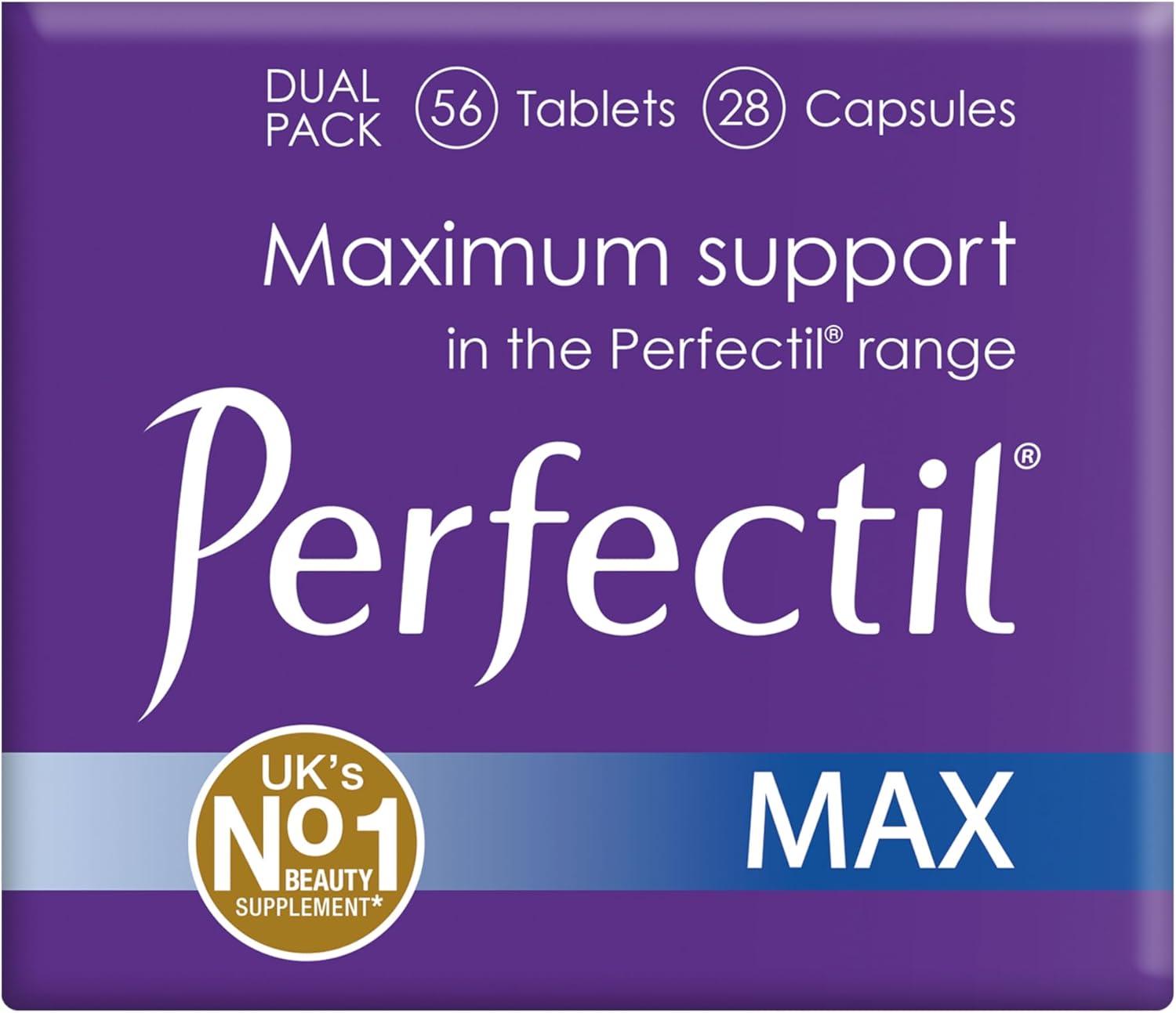Vitabiotics Perfectil Max Tablets & Capsules 84 Pack for Skin, Hair, Nails with Biotin, Zinc, Selenium