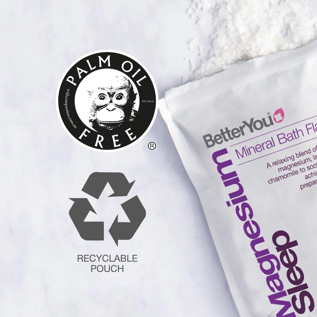 BetterYou Magnesium Sleep Flakes 1kg - Mineral Bath Flakes for restful sleep with lavender and chamomile