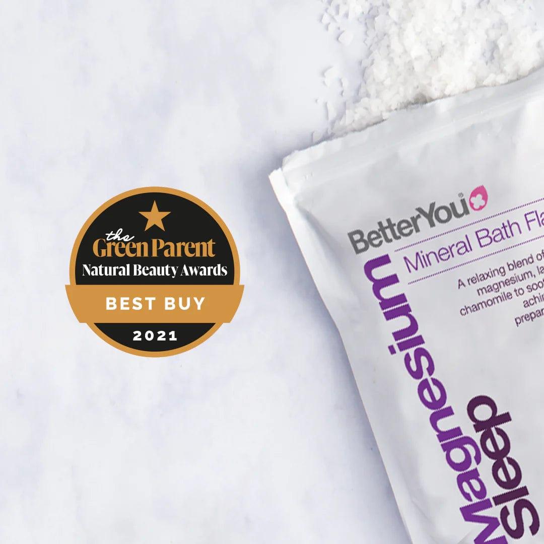 BetterYou Magnesium Sleep Flakes 1kg - Mineral Bath Flakes for restful sleep with lavender and chamomile