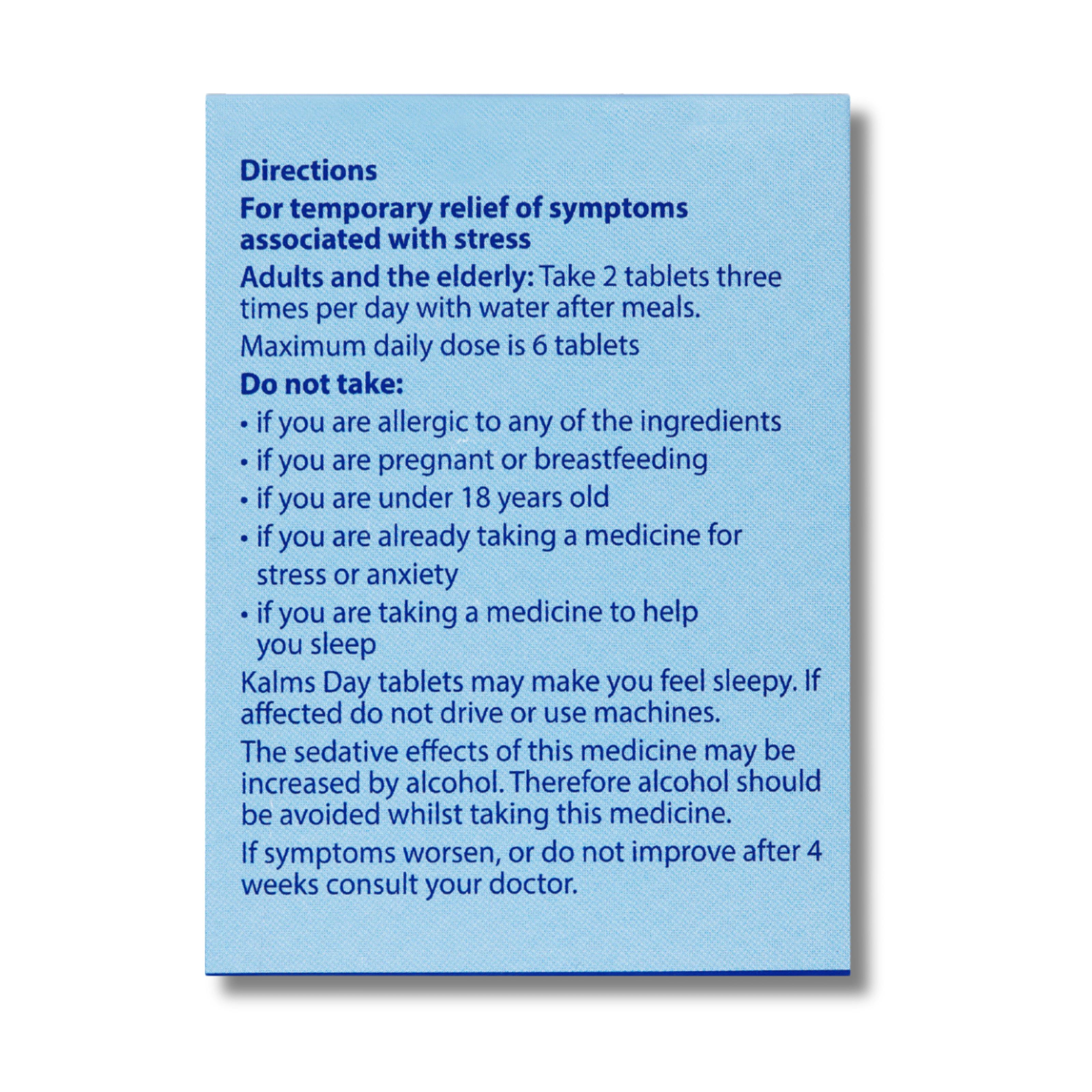 Kalms Day Tablets 100 Pack - Valerian Root & Hops Extract for Relief of Mild Mental Stress