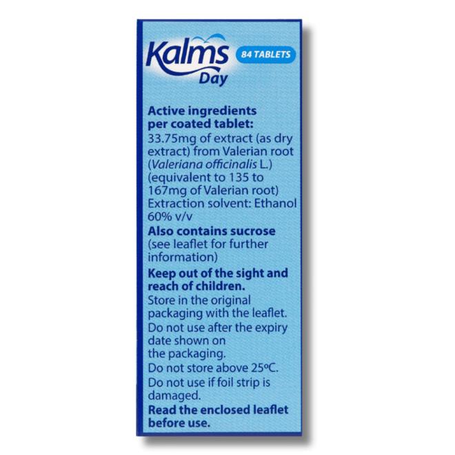 Kalms Day Tablets 100 Pack - Valerian Root & Hops Extract for Relief of Mild Mental Stress