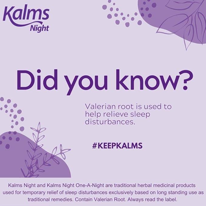 Kalms Night Valerian Root Extract 385mg 28 Tablets for Sleep Disturbances