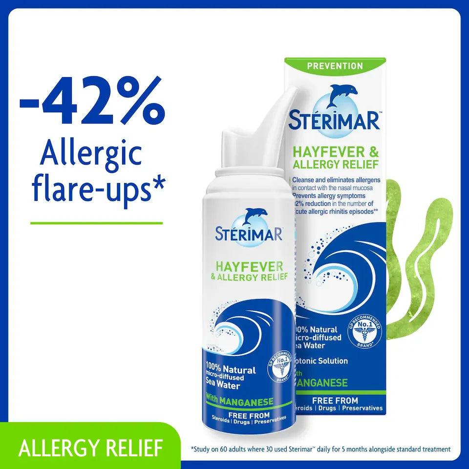 Sterimar Hayfever & Allergy Relief Nasal Spray 50ml - Eliminates allergens, Prevents allergy symptoms, 100% Natural Sea Water