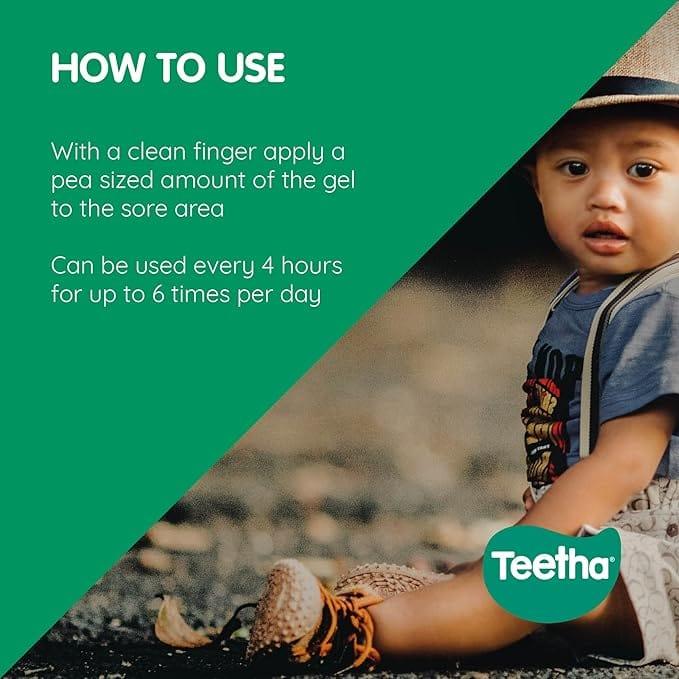 Nelsons Teetha Teething Gel 15g - Relief of teething pain, Sore and tender gums, flushed cheeks and dribbling