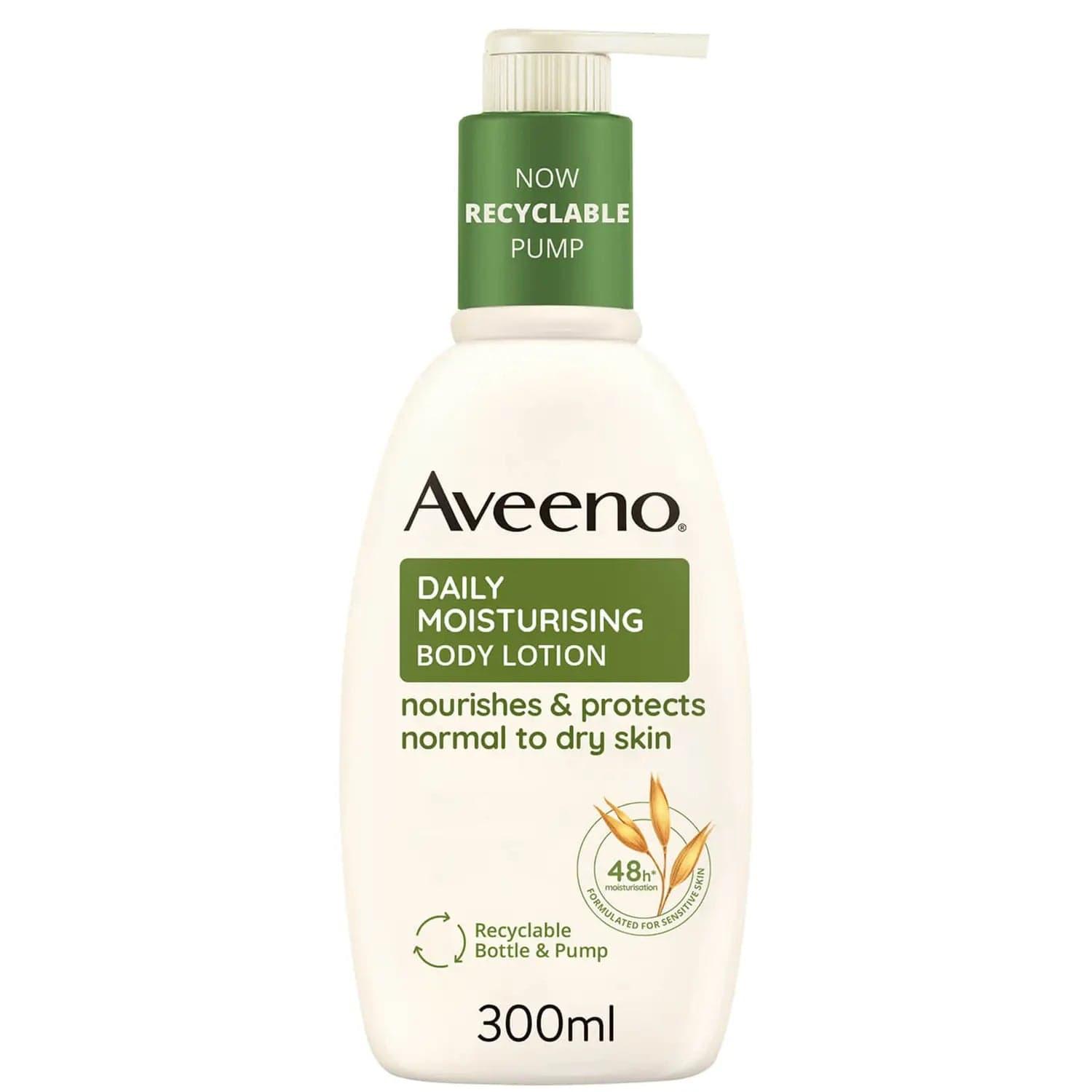 Aveeno Daily Moisturising Body Lotion 300ml for Normal to Dry Skin - Nourishes & Protects