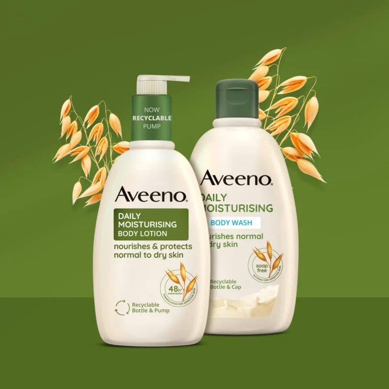 Aveeno Daily Moisturising Body Wash 500ml - Nourishes Normal to Dry Skin, Clinically proven to gently cleanse without drying, Soap Free