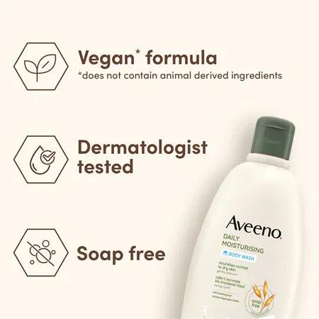Aveeno Daily Moisturising Body Wash 500ml - Nourishes Normal to Dry Skin, Clinically proven to gently cleanse without drying, Soap Free