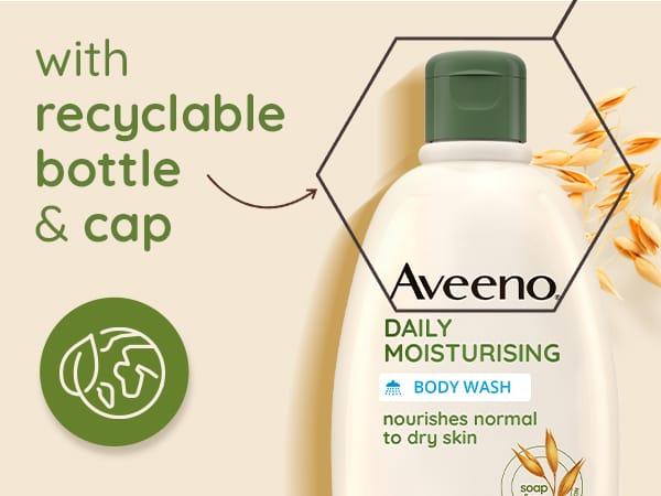Aveeno Daily Moisturising Body Wash 500ml - Nourishes Normal to Dry Skin, Clinically proven to gently cleanse without drying, Soap Free