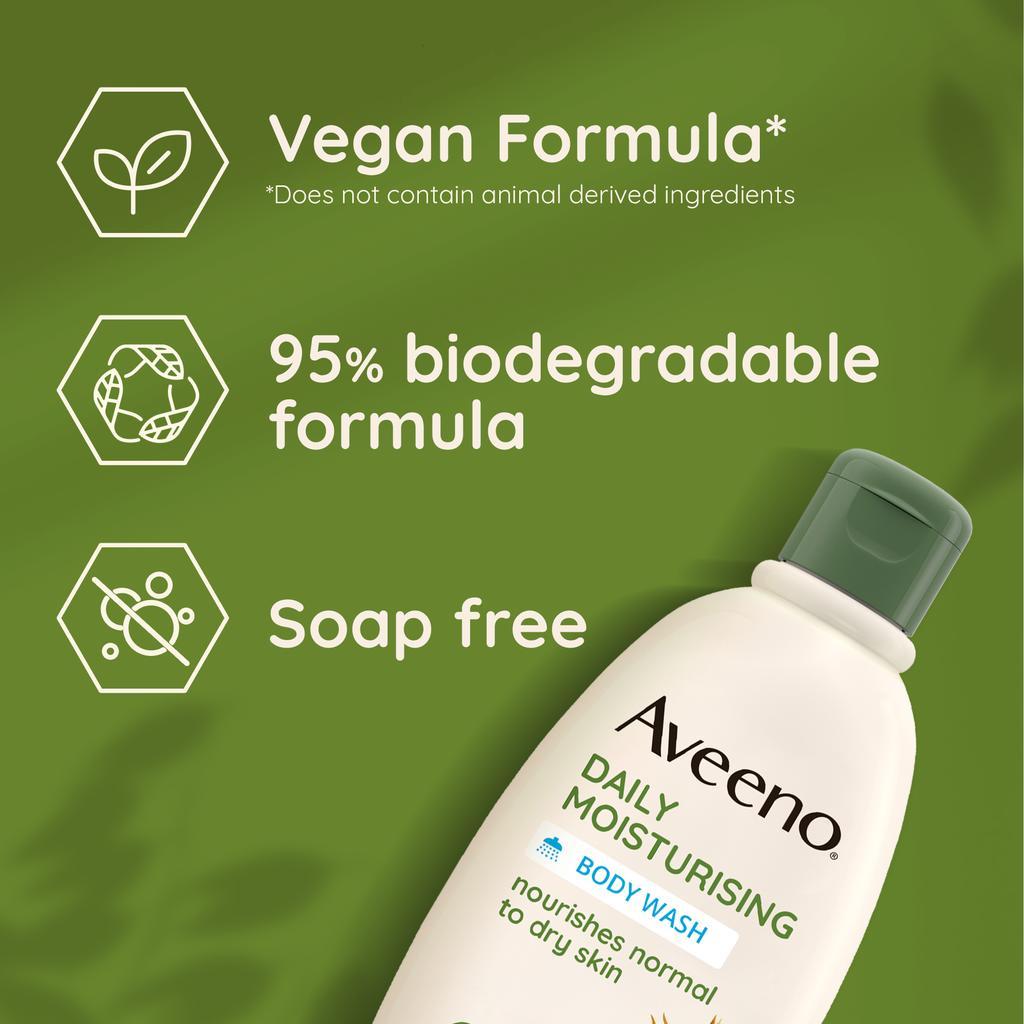 Aveeno Daily Moisturising Body Wash 500ml - Nourishes Normal to Dry Skin, Clinically proven to gently cleanse without drying, Soap Free