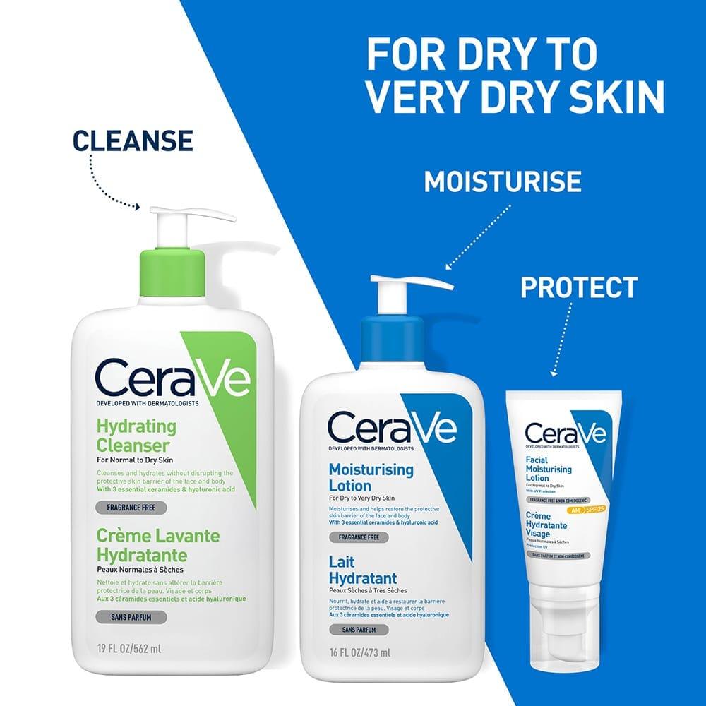 CeraVe Moisturising Lotion Size 473ml for Dry to Very Dry Skin, Fragrance Free, with Ceramides & Hyaluronic Acid