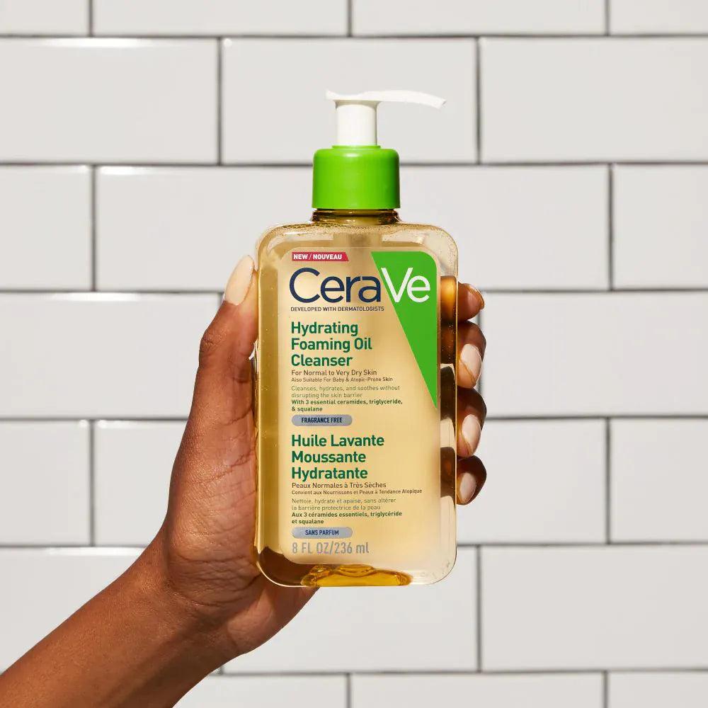 CeraVe Hydrating Foaming Oil Cleanser 236ml for Normal to Very Dry Skin, Fragrance Free