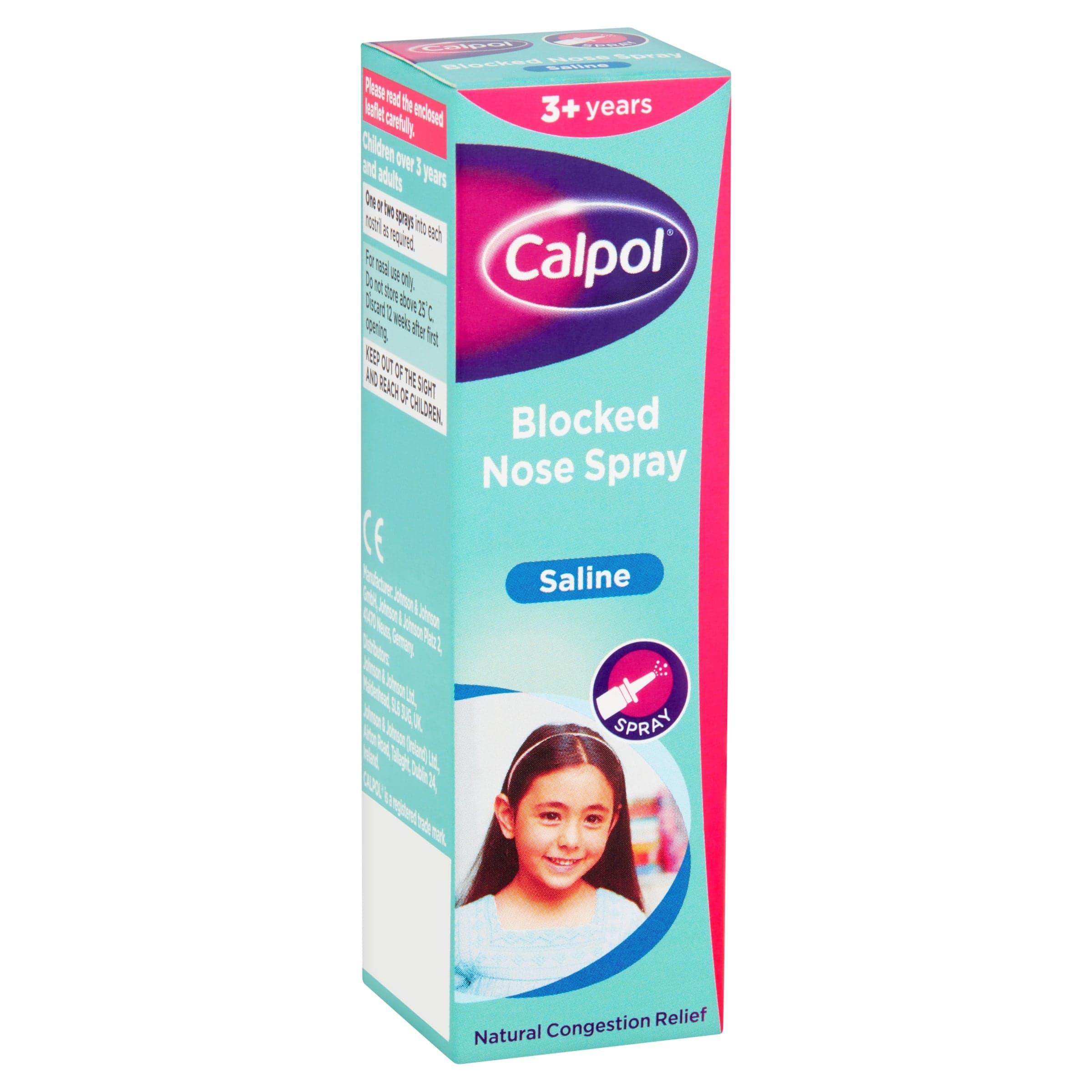 Calpol Blocked Nose Spray 3+ years 15ml - Saline, Natural Congestion Relief