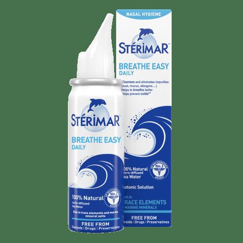 Sterimar Breathe Easy Daily Nasal Spray 100ml - Cleanses and eliminates impurities, Helps to breathe better, 100% Natural Sea Water