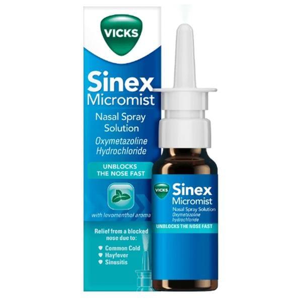 Vicks Sinex Micromist Nasal Spray 15ml - Relief from Common Cold, Hayfever, Sinusitis - UNBLOCKS THE NOSE FAST