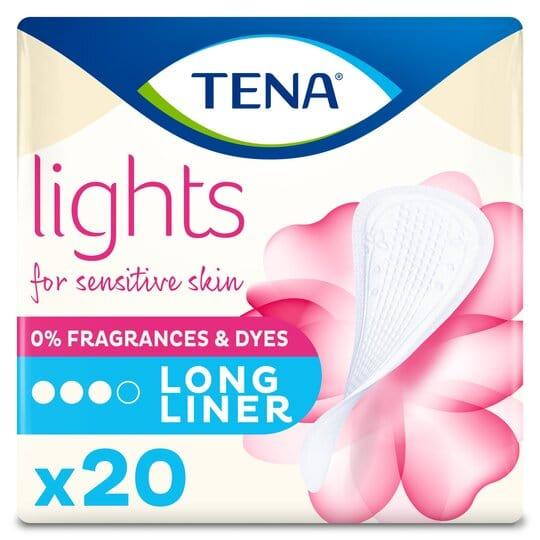 Tena Lights Long Liner for Sensitive Skin, 0% Fragrances & Dyes, 20 pcs