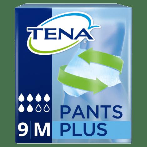 Tena Pants Plus Unisex Incontinence Size M 9 Pack - Soft Comfort, Total Security, Dry Protection, Odour Control