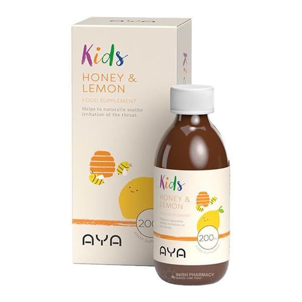 AYA Honey & Lemon 200ml Food Supplement for Soothing Throat Irritation - Suitable for All the Family