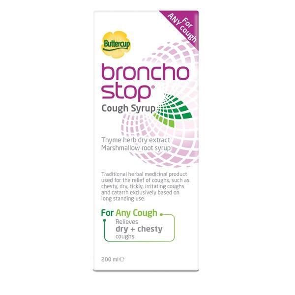 Bronchostop Cough Syrup 200ml for Dry & Chesty Coughs - Alcohol Free
