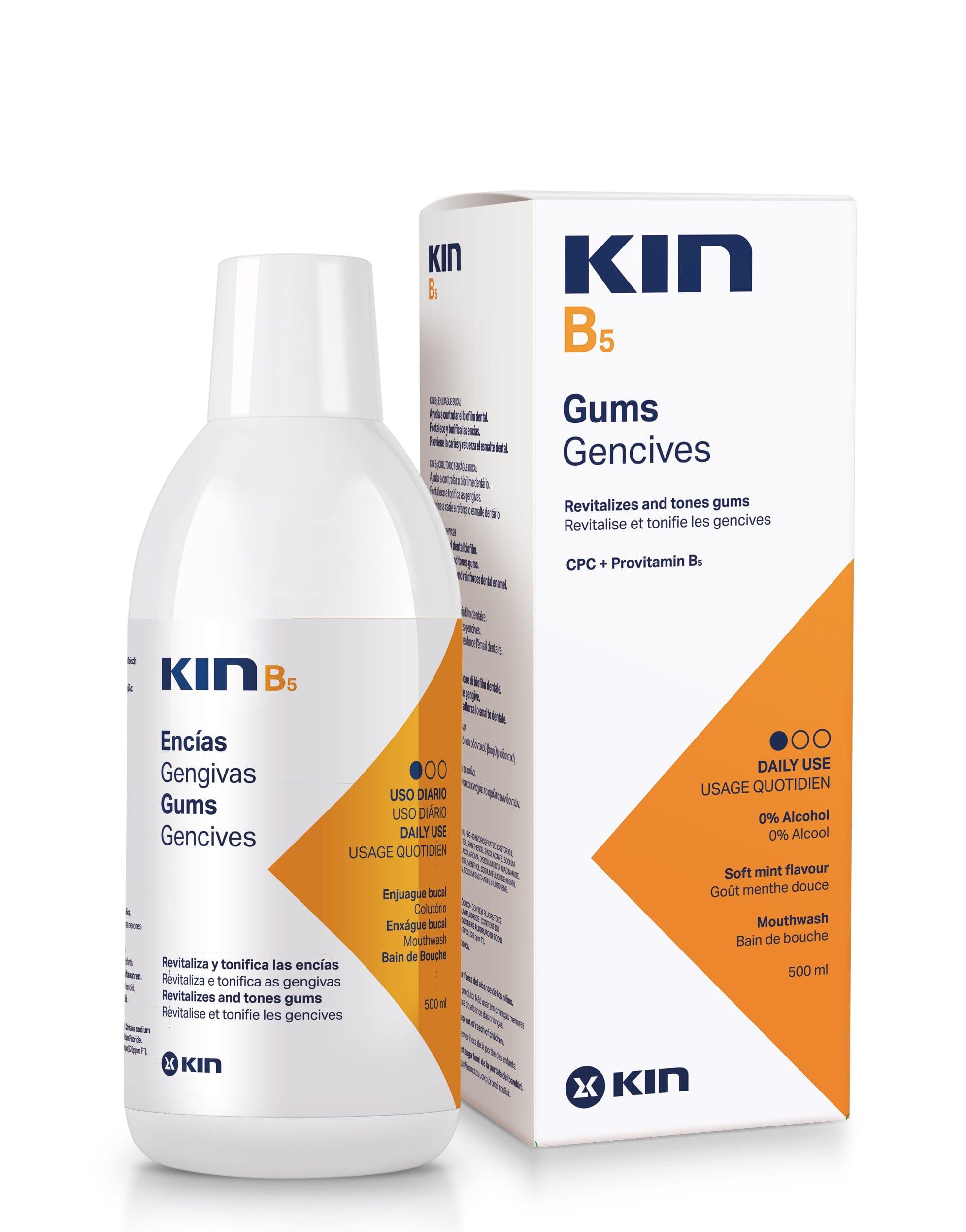 Kin B5 Mouthwash 500ml | Daily Use | 0% Alcohol | Soft Mint Flavor | Revitalizes and tones gums