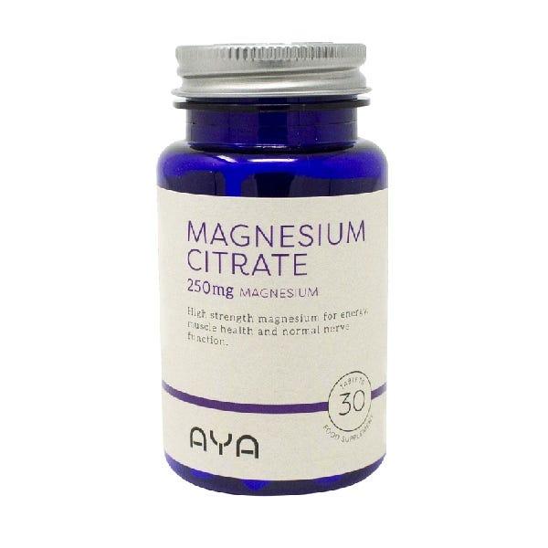 AYA Magnesium Citrate 250mg - Supports Energy, Muscle Health & Nerve Function - 30 Tablets