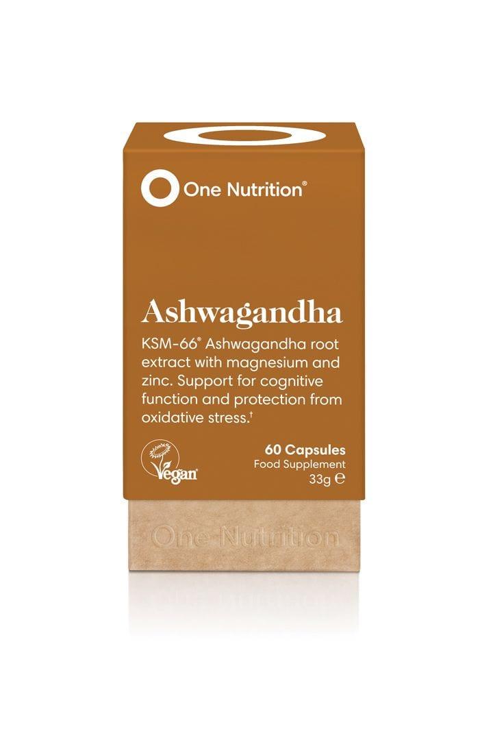 One Nutrition Ashwagandha 60 Capsules | KSM-66 Root Extract | Cognitive Function | Oxidative Stress Protection | Vegan