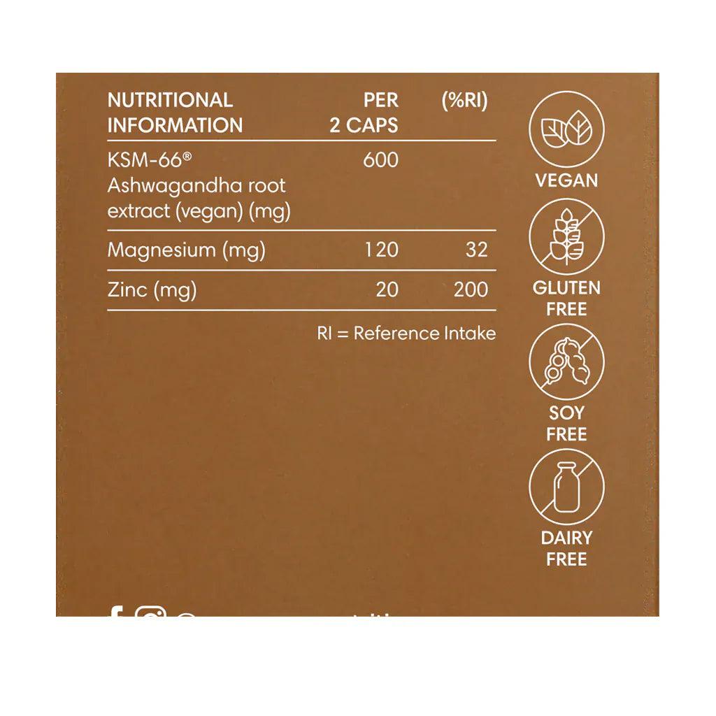 One Nutrition Ashwagandha 60 Capsules | KSM-66 Root Extract | Cognitive Function | Oxidative Stress Protection | Vegan