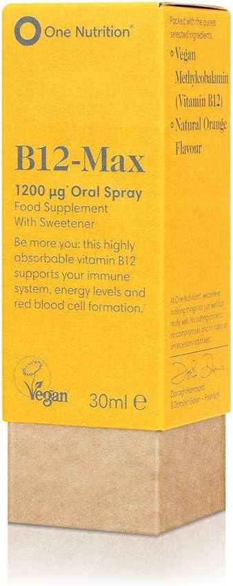 One Nutrition B12-Max Oral Spray 30ml - Vegan Vitamin B12 Supplement - Supports Immune System, Energy Levels