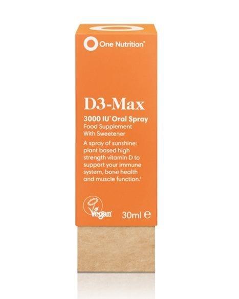 One Nutrition D3-Max Oral Spray 30ml - Immune Support, Bone Health, Vegan, Orange Flavor