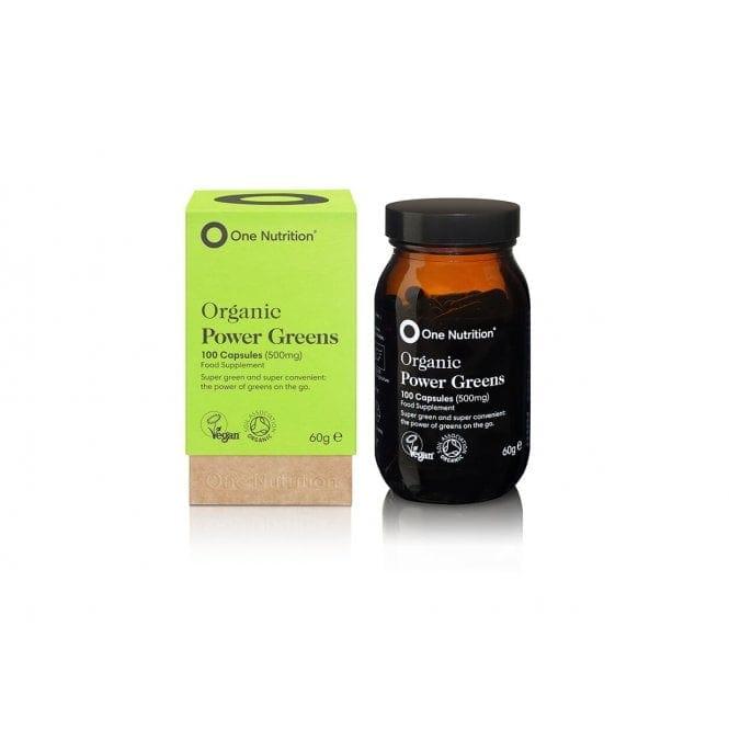 One Nutrition Premium Power Greens 100 Capsules Food Supplement - Vegan, Gluten Free, Dairy Free, Soy Free - 60g e