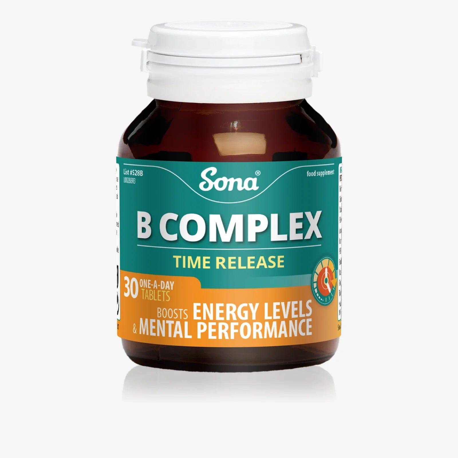 Sona B Complex Time Release 30 Tablets - Boosts Energy & Mental Performance