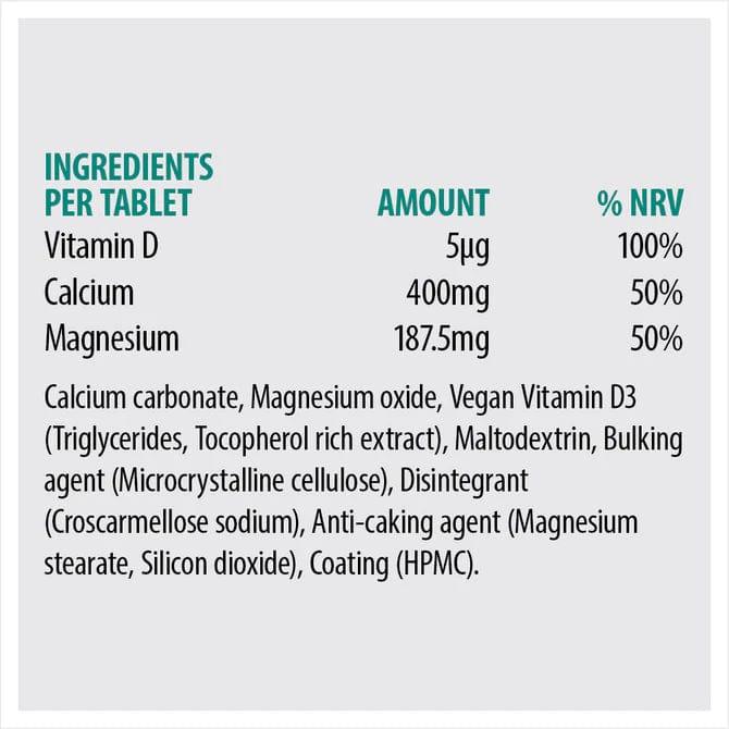 Sona Cal/Mag Tablets - 60 Pack - Calcium, Magnesium & Vitamin D - For Bones & Teeth, Tiredness & Fatigue - Vegan, No Dairy