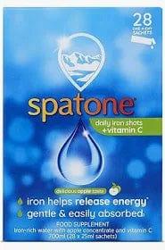 Spatone Apple Liquid Iron Supplement 28 Sachets, Iron-rich water + Vitamin C, Delicious Apple Taste