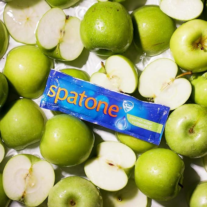 Spatone Apple Liquid Iron Supplement 28 Sachets, Iron-rich water + Vitamin C, Delicious Apple Taste