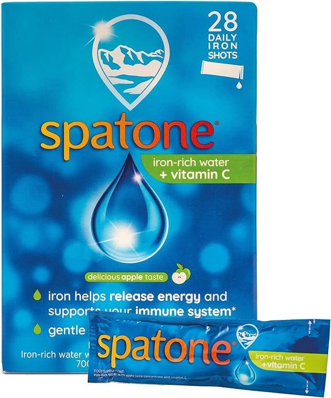 Spatone Apple Liquid Iron Supplement 28 Sachets, Iron-rich water + Vitamin C, Delicious Apple Taste