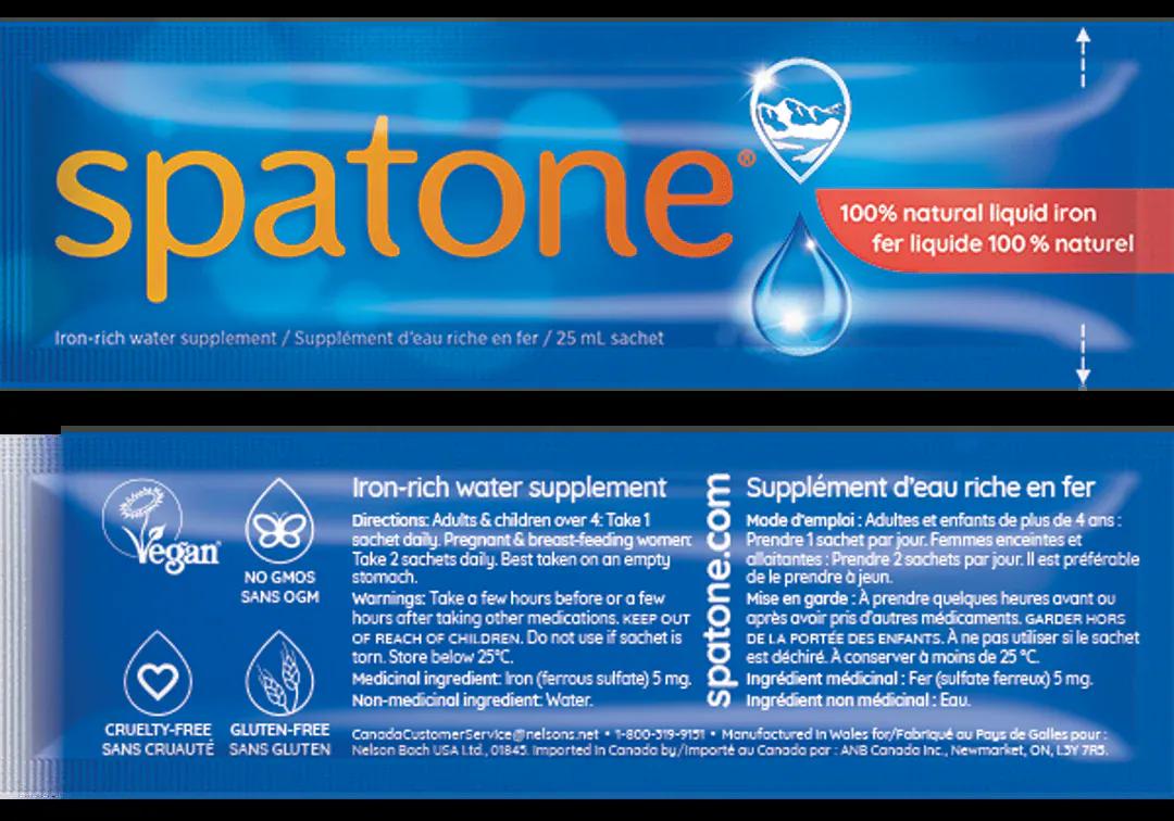 Spatone Natural Liquid Iron Supplement 14 Sachets - Daily Iron Shots