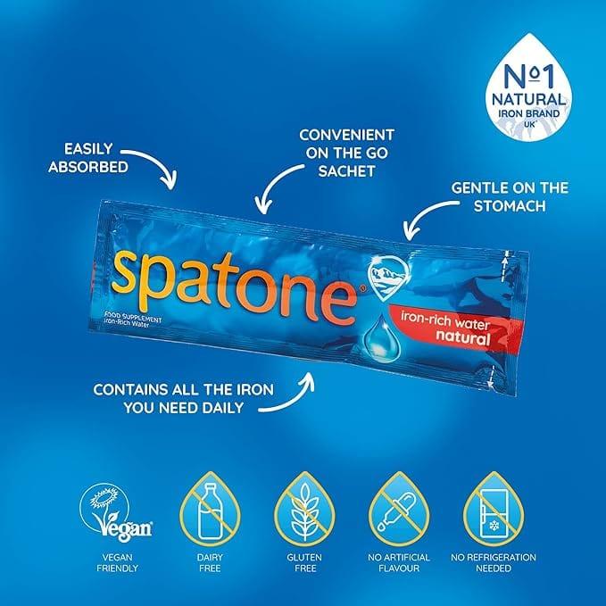 Spatone Natural Liquid Iron Supplement 28 Sachets, daily iron shots, iron helps release energy, gentle & easily absorbed
