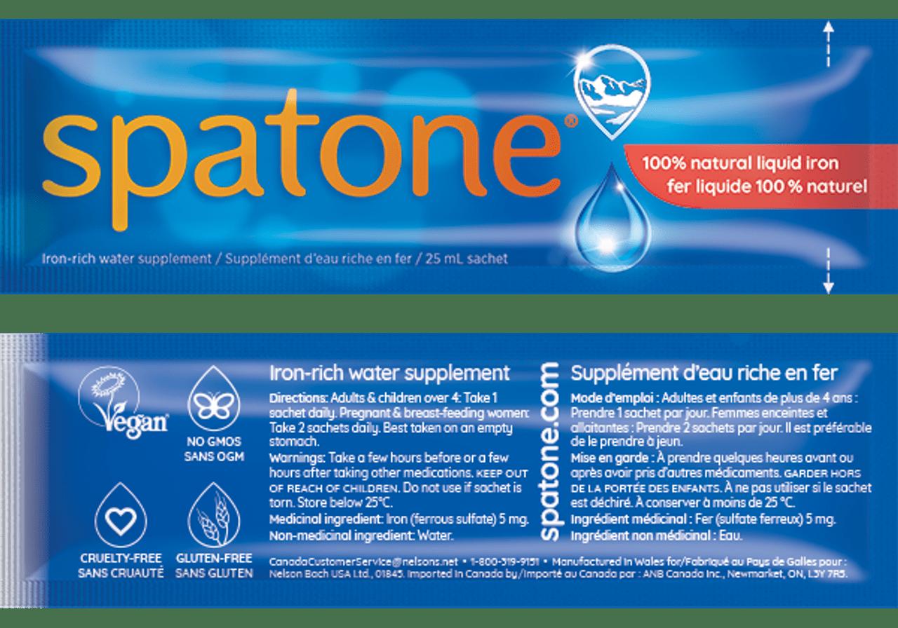 Spatone Natural Liquid Iron Supplement 28 Sachets, daily iron shots, iron helps release energy, gentle & easily absorbed