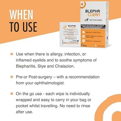Blephaclean Wipes 20 Sterile, Preservative-Free, For Blepharitis, Dry Eye & Sensitive Skin
