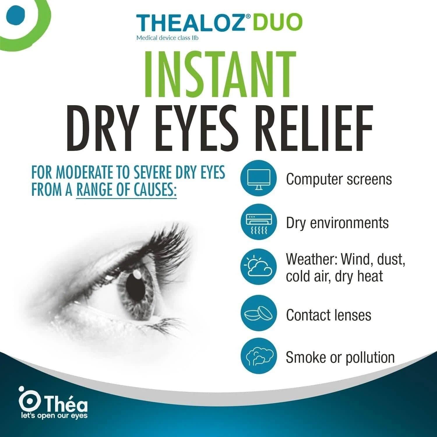 Thealoz Duo Eye Drops 10 ml Trehalose 3% Sodium Hyaluronate 0.15% Preservative Free