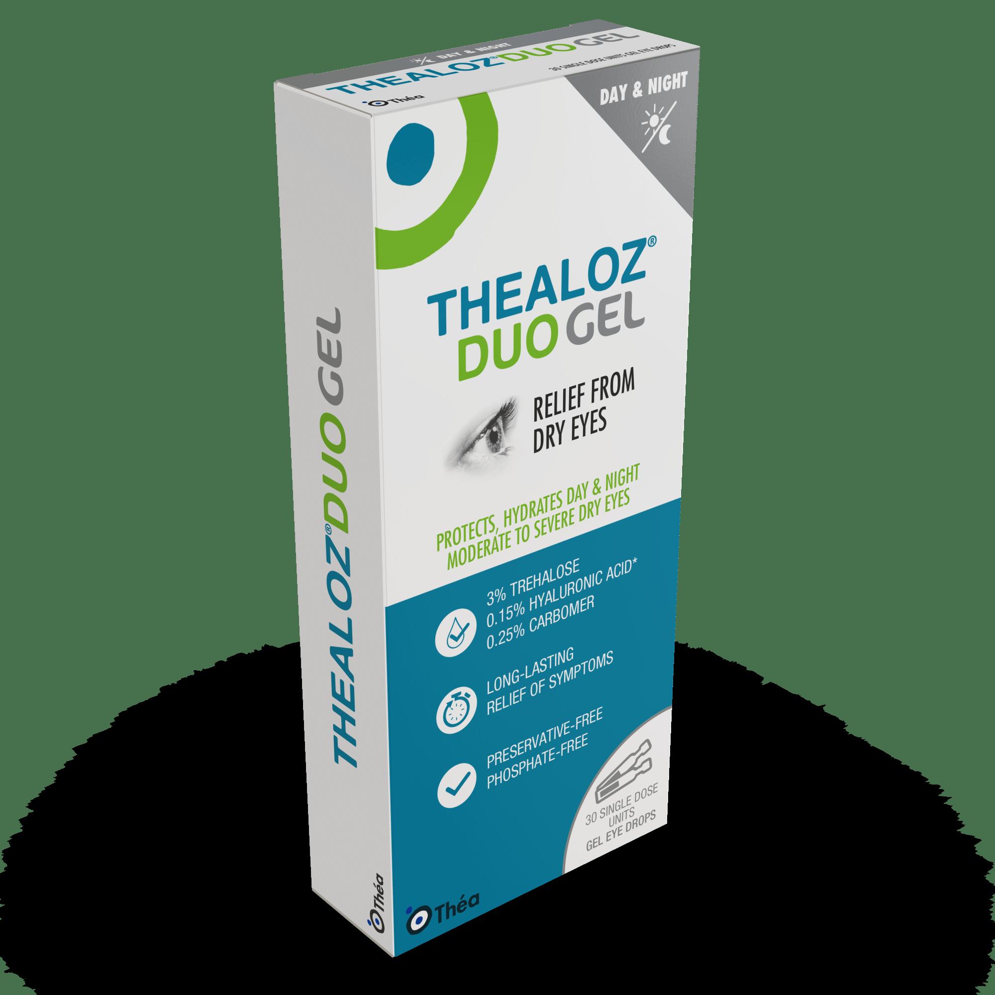 Thealoz Duo Gel for Dry Eyes - 30 Single Doses - Relief, Protects, Hydrates & Lubricates, Preservative-free, Long-lasting relief, Suitable for contact lens wearers
