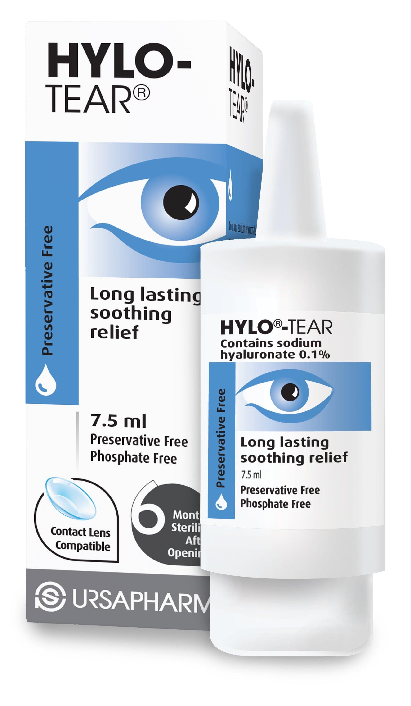 Hylo Tear Eye Drops 7.5ml Preservative Free, Phosphate Free, Contact Lens Compatible, Long lasting soothing relief