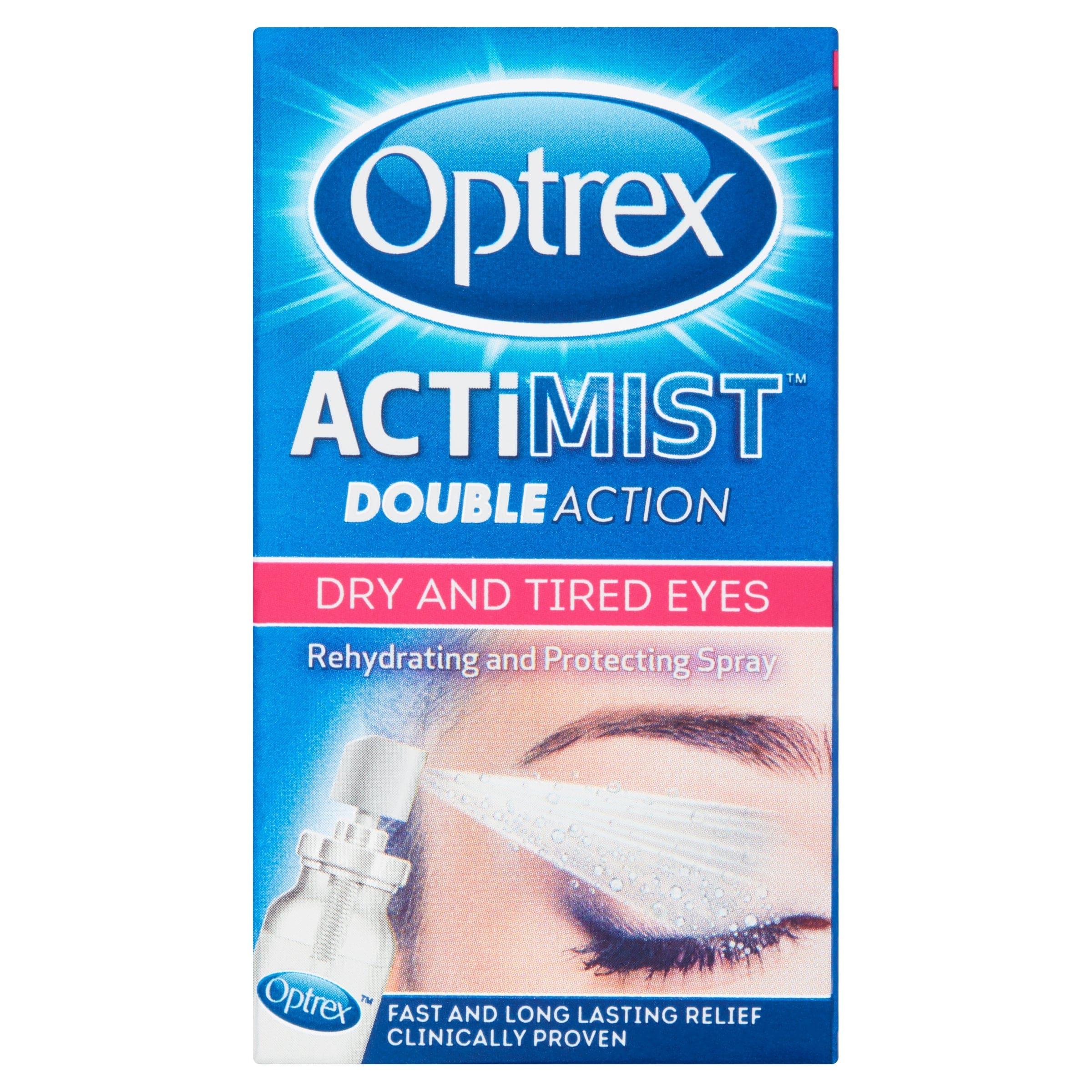 Optrex Actimist Eye Spray for Dry and Tired Eyes 10ml - Double Action, Rehydrating and Protecting, Fast Relief