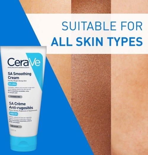 CeraVe SA Smoothing Cream 177ml for Dry, Rough, Bumpy Skin with Ceramides, Urea, Salicylic Acid, Fragrance Free