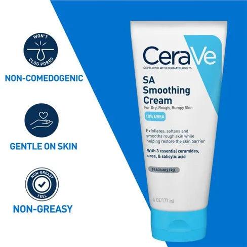 CeraVe SA Smoothing Cream 177ml for Dry, Rough, Bumpy Skin with Ceramides, Urea, Salicylic Acid, Fragrance Free