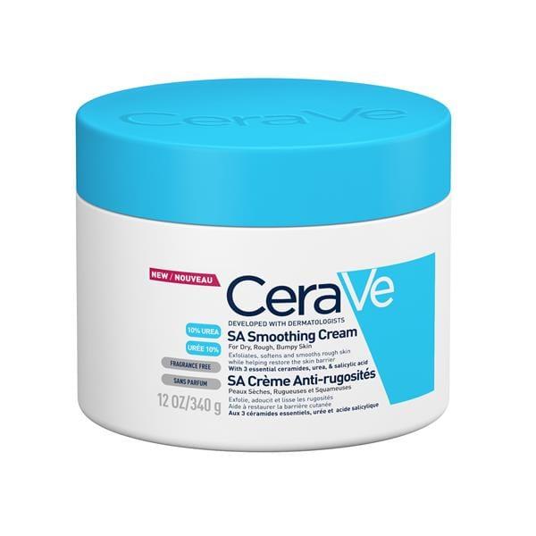 CeraVe SA Smoothing Cream 340g for Dry, Rough & Bumpy Skin with 10% Urea, Fragrance Free, Exfoliates, softens and smooths rough skin